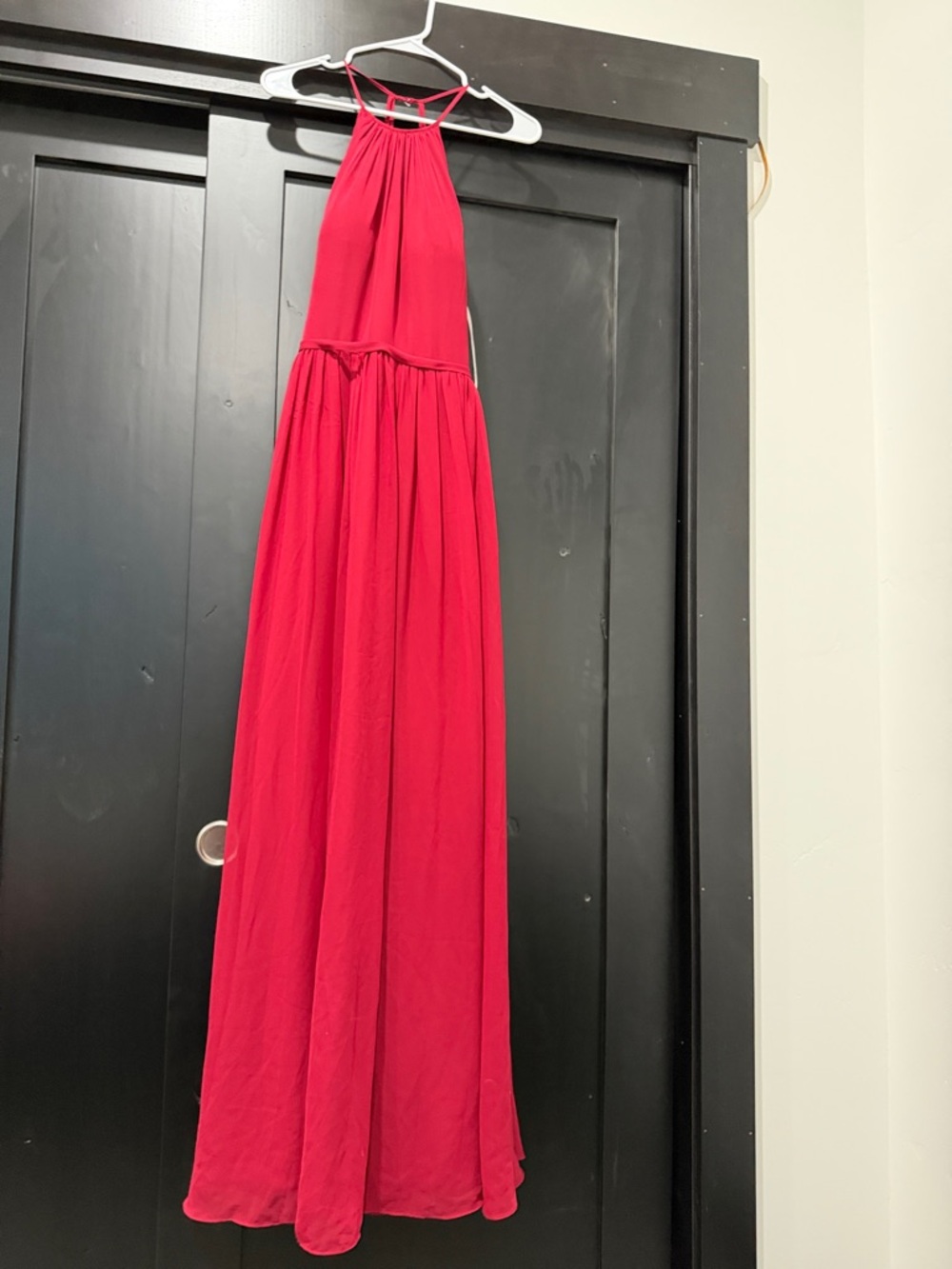Long Halter Red Maxi Dress